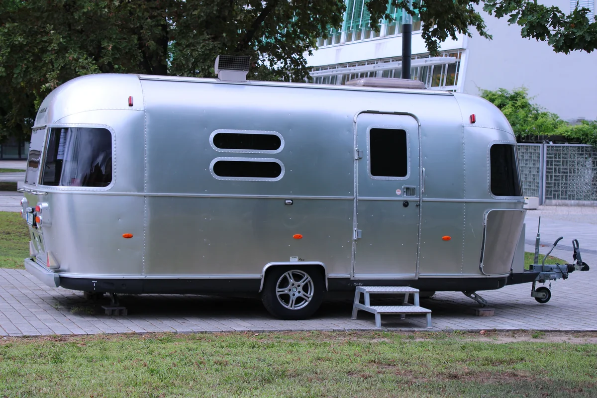 A polished Airstream travel trailer